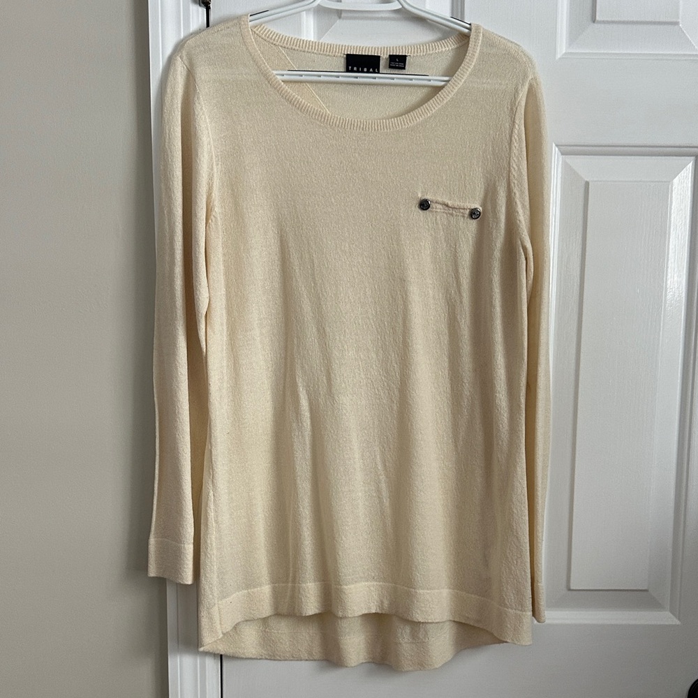 Tribal Cream Knit Sweater